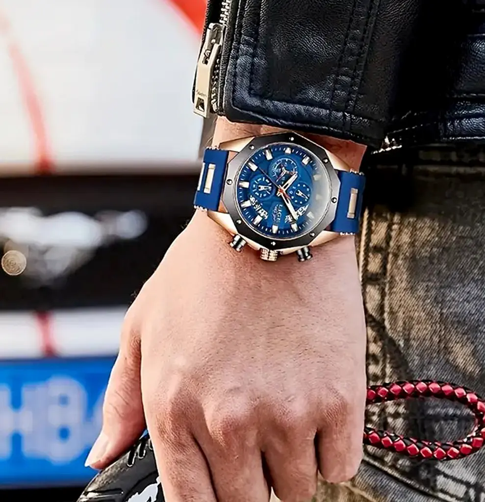 Reloj cronógrafo de calendario para hombre LIGE 2.webp