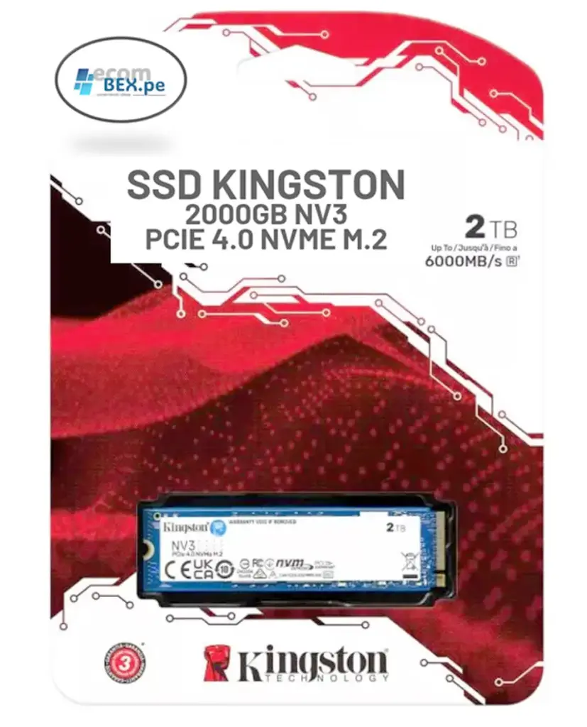 SSD Kingston 2000GB NV3 PCIe 4.0 NVMe M.2  Servidor /Laptop /PC